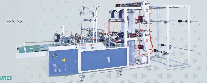 EES — Double layer four-track T-shirt bag making machine
